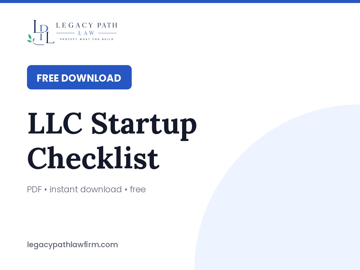LLC Startup Checklist &mdash; PDF · instant download · free