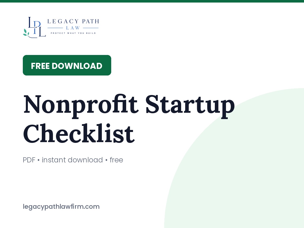 Nonprofit Startup Checklist &mdash; PDF · instant download · free