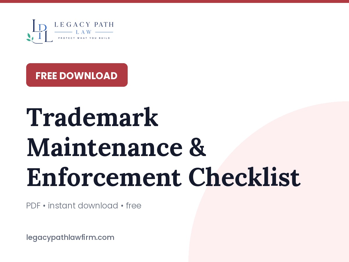 Trademark Maintenance & Enforcement Checklist &mdash; PDF · instant download · free